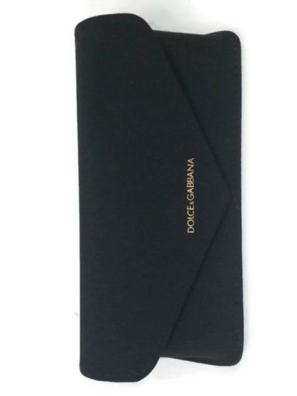 Dolce & Gabbana Black Minimalist Structured Fabric Envelope Eyewear Glasses Case
